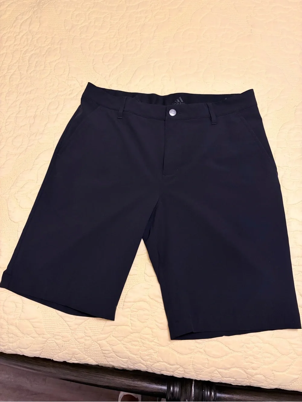 adidas Black Flat-Front Men's Shorts